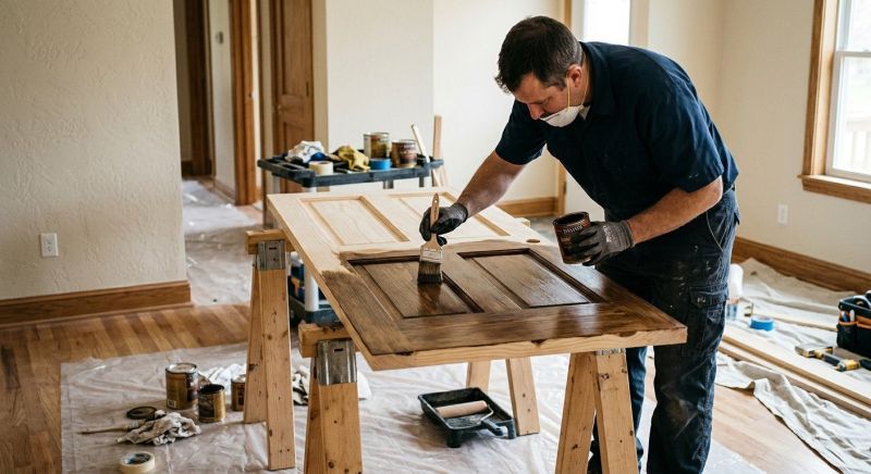 Exterior Door Staining